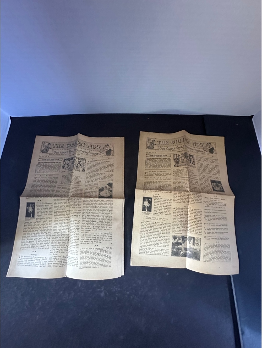 2 Antique The Golden Now Cradle Roll Newspapers Sept 1926 1927 Sunday School